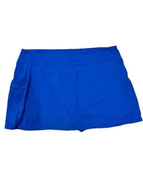 Beach House Emma Swim Skirt Women’s Plus Size 16W Blue Solid Side Zip Pocket